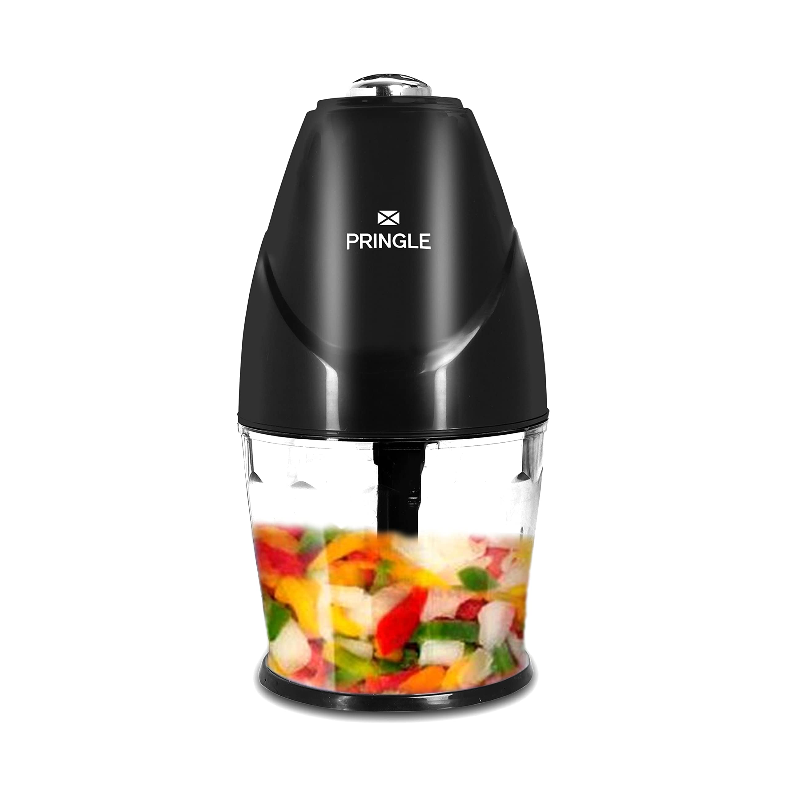 Pringle One Touch Operation Electric Hand Chopper/Hand Mixer/Blender | 600ml Capacity 250W- EC 904 | Twin Blade Technology | 1 min Non Stop Operation/Heavy Motor