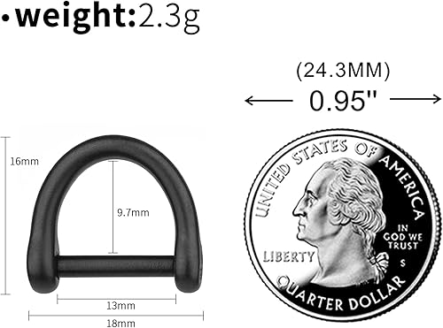 Miniatura 3 de TISUR Anillos en D con grillete de tornillo, llaveros en forma de U, herramientas para llaves de coche, bolso de cuero para manualidades, hebilla de