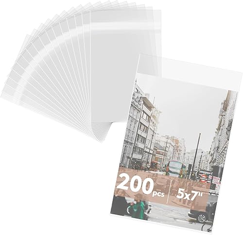 Miniatura 12 de Mat Board Center - Paquete de 100 fundas de plástico transparentes resellables de 4 3/4 x 6 1/2 pulgadas, bolsas de polipropileno autosellables