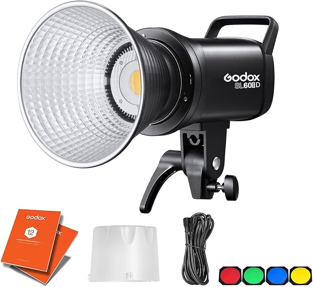 GODOX SL60IID LED Continuous Video Light | GODOX SL60W | White Balanced 5600±300K 60W Power Output | Dimmable Adjustable Power /w Built in Fan | Perfect for Photography Videography YouTube Streaming