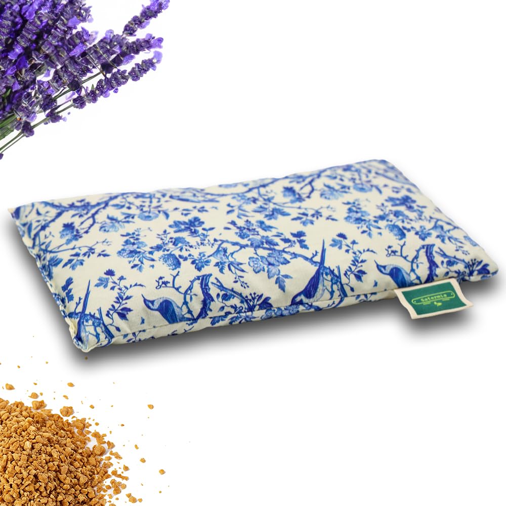 Saco Semillas Microondas - 28x15cm Semillas y Lavanda, 100% Algodón - Saco de Semillas para Microondas - Bolsa térmica Calor y Frío (Flores y Pájaros)