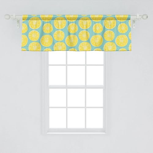 Miniatura 92 de Lunarable Cenefa de ventana abstracta contemporánea, líneas irregulares monocromáticas y nodos patrón curvilíneo, cenefa de cortina para decoración