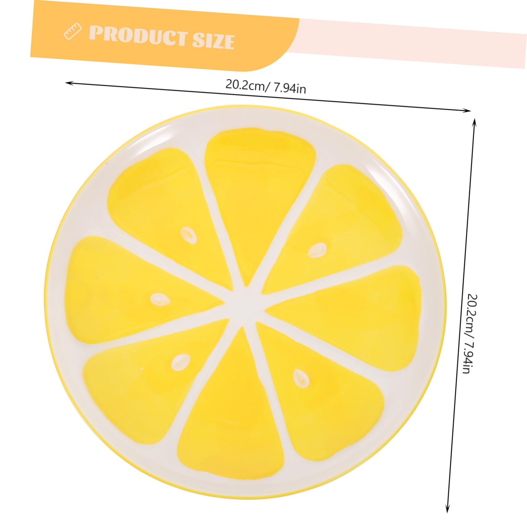 STOBAZA Decorative Ceramic Plate with Fruit Design Multi Breakfast Dish for Serving Fruits Desserts and Snacks for Parties Gatherings and Catering Lemon
