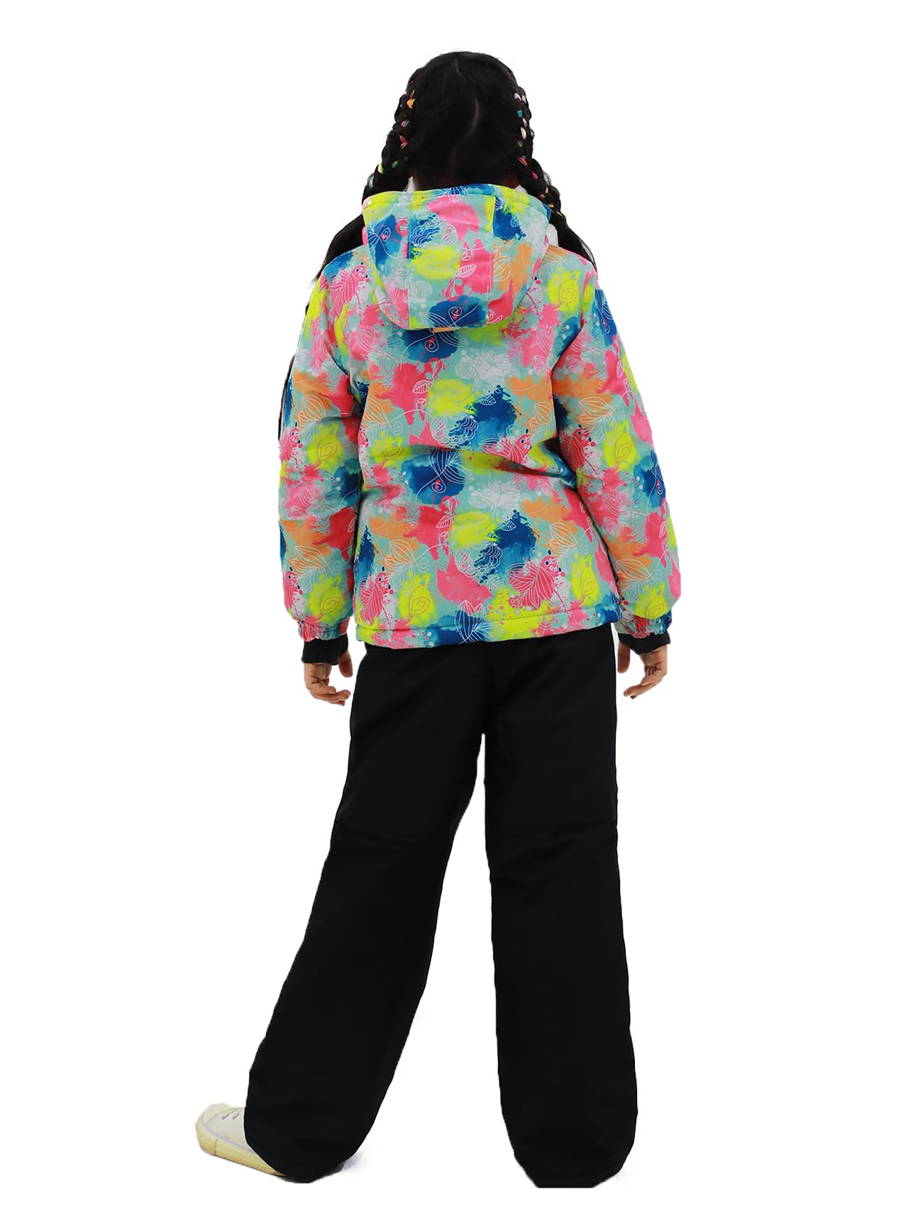 LUNA - Traje de nieve para niñas, con capucha, repelente al agua, resistente al viento, traje de invierno