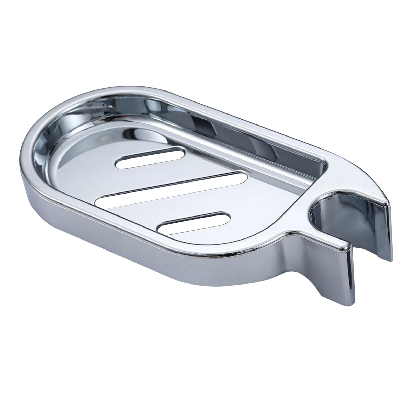 Clip-on Shower Rail Soap Holder: Adjustable Soap Dish for 25mm Shower Pole - Rust-Resistant ABS Soap Tray with Grooved Drainage Design
