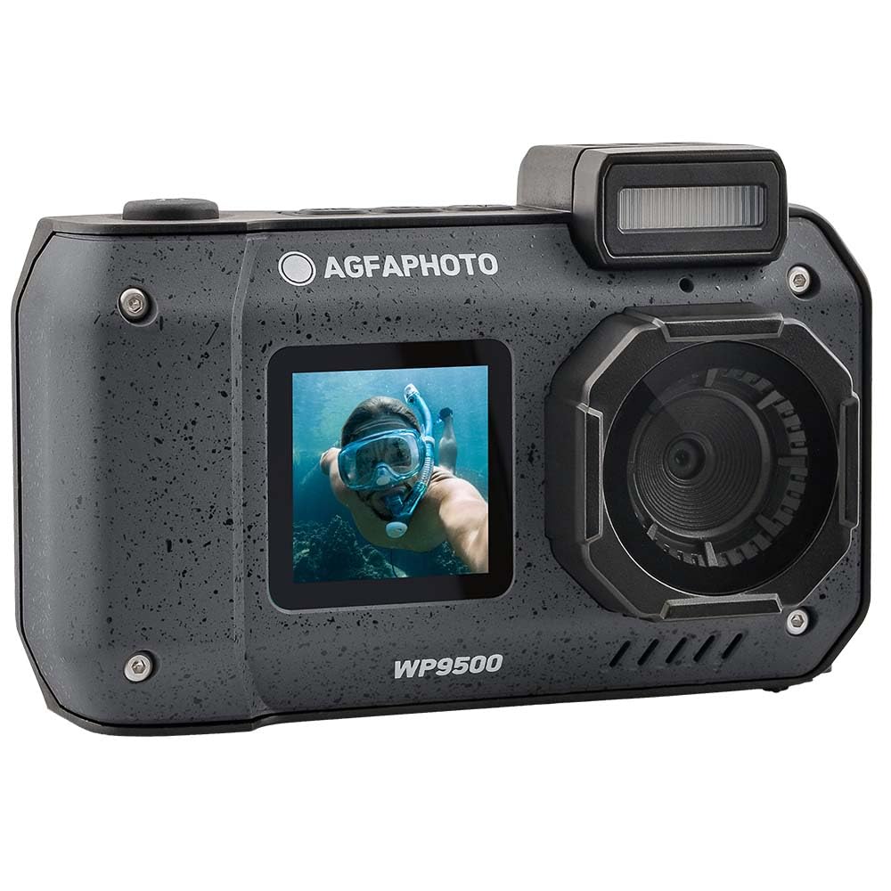 Agfaphoto Realishot WP9500 - Appareil Photo NuméRique Waterproof, ÉTanche 7M, 24 Mp, Zoom 18X, VidéO 4K, Double ÉCran 2.9”/1.4” - Noir-image