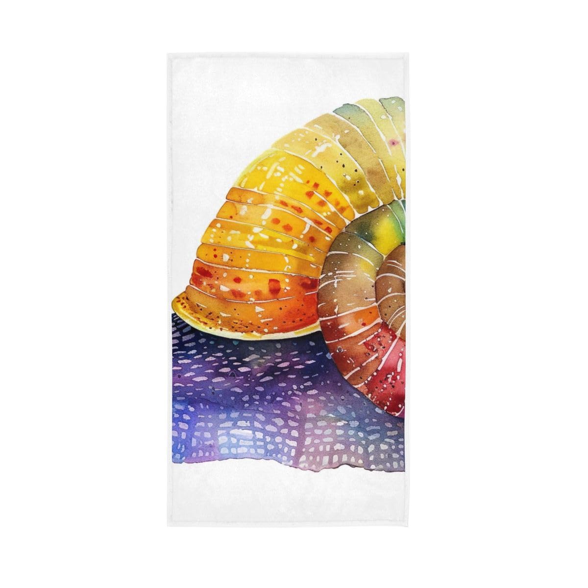 LSRCPD Watercolor Rainbow Snail Hand Towel, Decorative Towels for Bathroom, Gym, Hotel, Spa 15 x 30 Inches