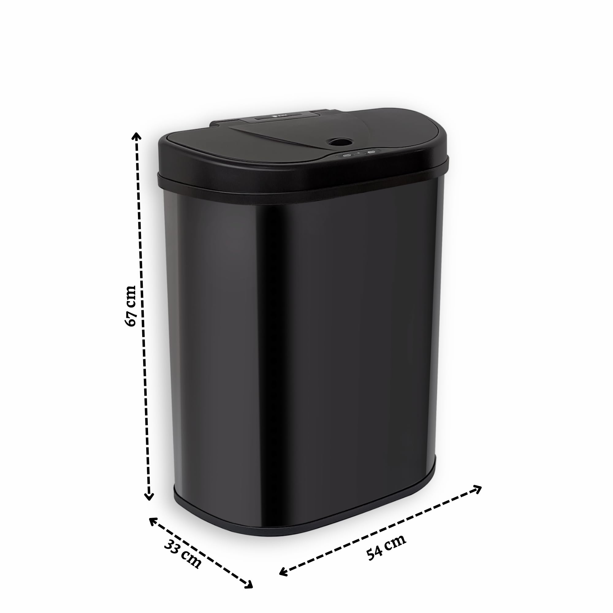 Papelera con Sensor Doble – 70 Litros – 2x35Litro – Acero inoxidable – Cierre suave – Sin huellas dactilares – Diseño Moderno – Negro