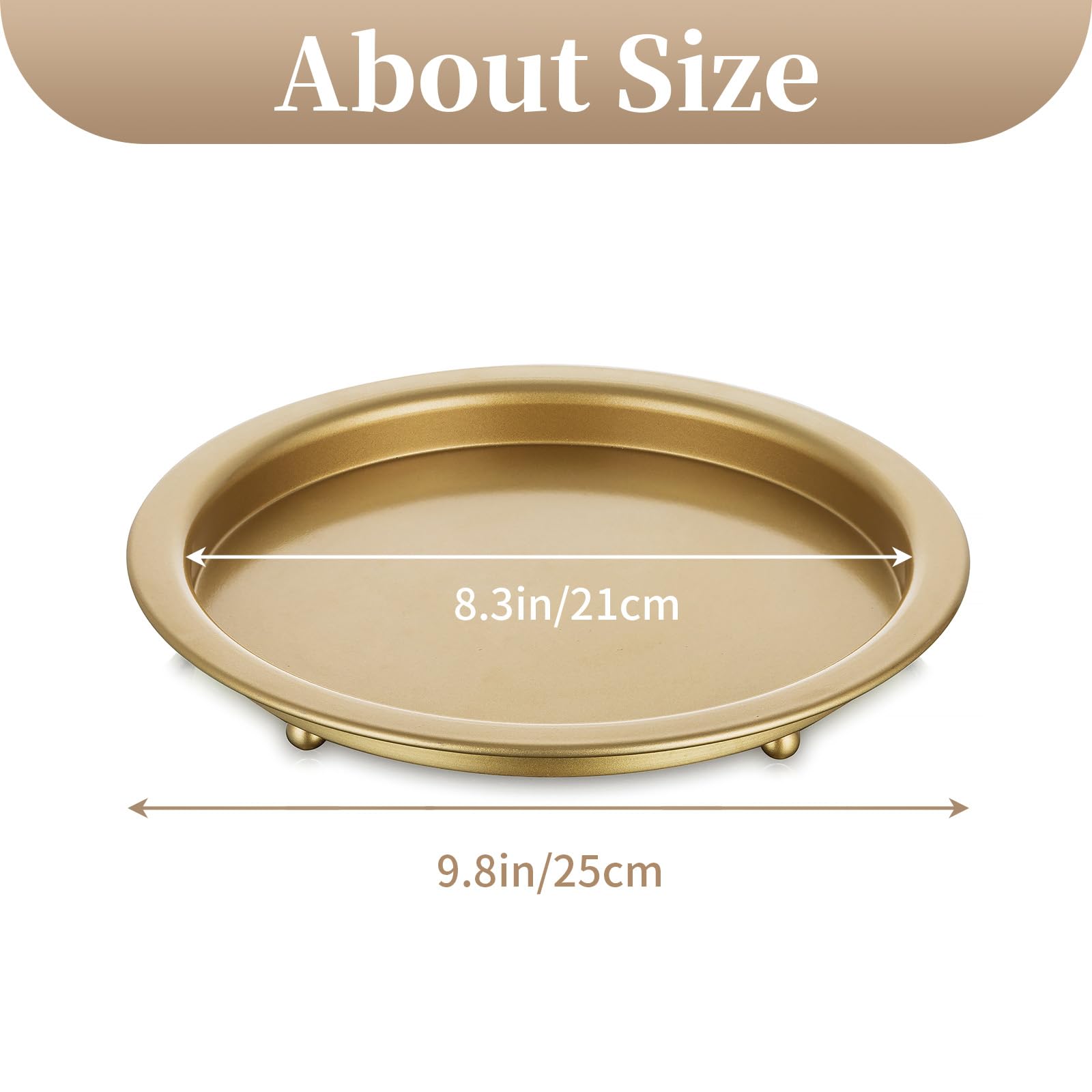 Vassoio Portacandele Rotondo In Metallo – Piccolo Piatto Oro Rosa 10 Cm – Decorativo Per Candele, Gioielli, Trucco – Stile Vintage Eleganza