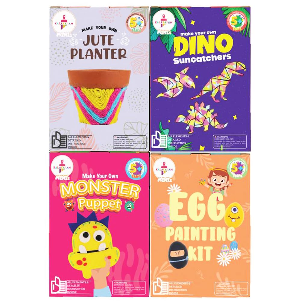 Kalakaram 4-In-1 Mini'S Buzzy Collection Kits Diy Painting & Coloring Kit|Art And Craft Kit|Educational Fun Activities Birthday Gift Kit For Girls,Boys,Teens,Kids Ages 5,6,7,8 Year Olds,Multicolor - Image 9 thumbnail