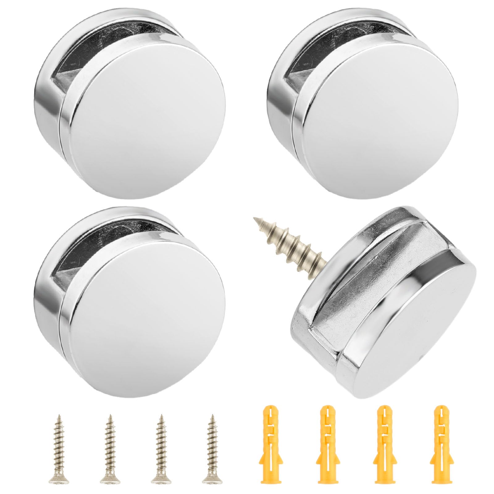 4 PCS Mirror Fixings Mirror Clips for Wall Mounting Adjustable Mirror Holder Clips Mirror Clips for Frameless Mirror, Mirror Hanging Hardware in Bathroom, Mirror Hanging Kit Set