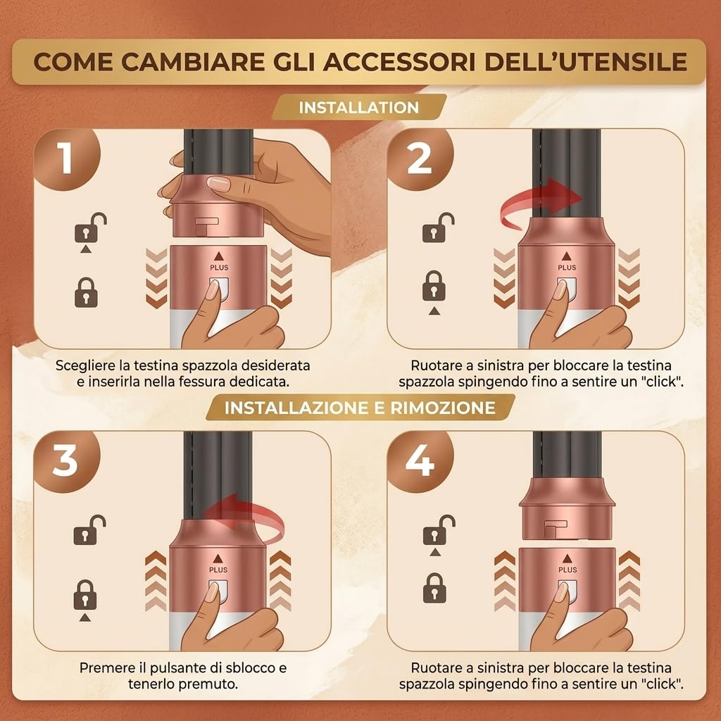 Bellora Beauty Milano MultiStyler 5 in 1—Styler Capelli Multifunzione Con Tecnologia Airflow Per Asciugare Lisciare E Creare Onde Ricci O Look Naturali A Casa (Rosa (Manuale In Inglese))