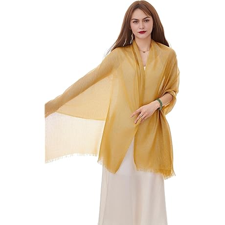 YOUR SMILE Women's Shawls and Wraps | Beat Monday Yellows with Shimmering Style