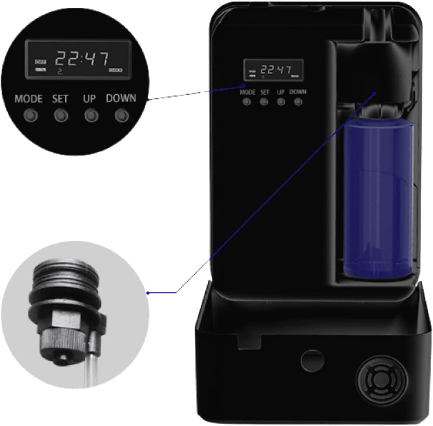 Fine Fragrance, Professional Essences Diffuser, Smart 200 Model, Maximum Coverage of 200m3, Ideal for Small Spaces, Includes Gift 100 ml of Eucalyptus Mint Essence, Black