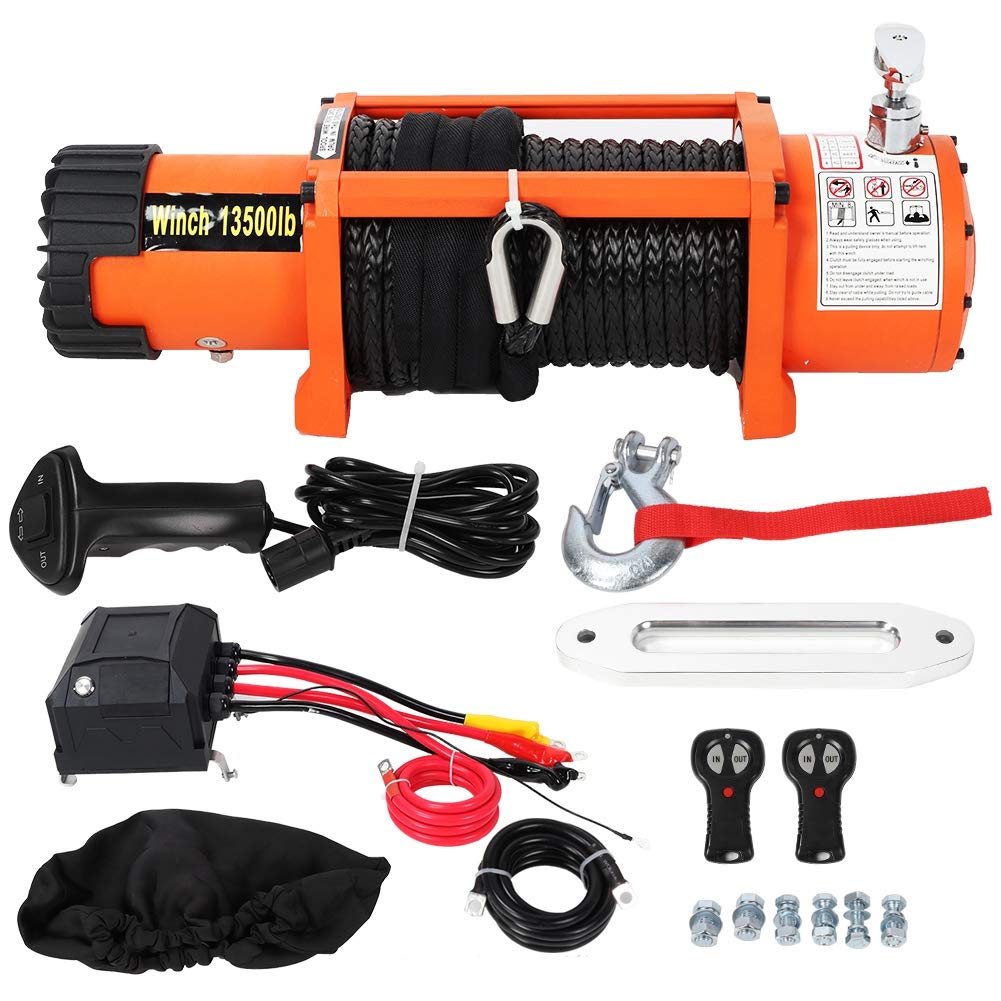 Buy Electric Winch Electric Recovery Winch 13500lb Heavy Duty Nylon