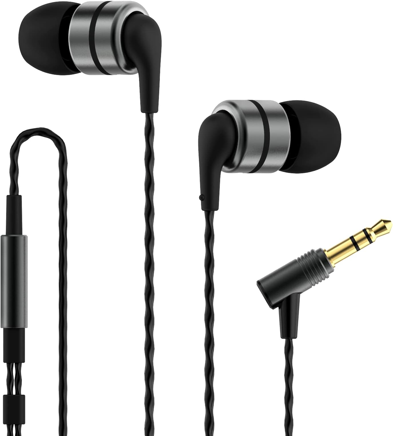 Soundmagic E80 Wired Earbuds No Microphone HiFi Stereo Audiophile Earphones Noise Isolating in Ear Headphones Comfortable Fit Super Bass Gunmetal