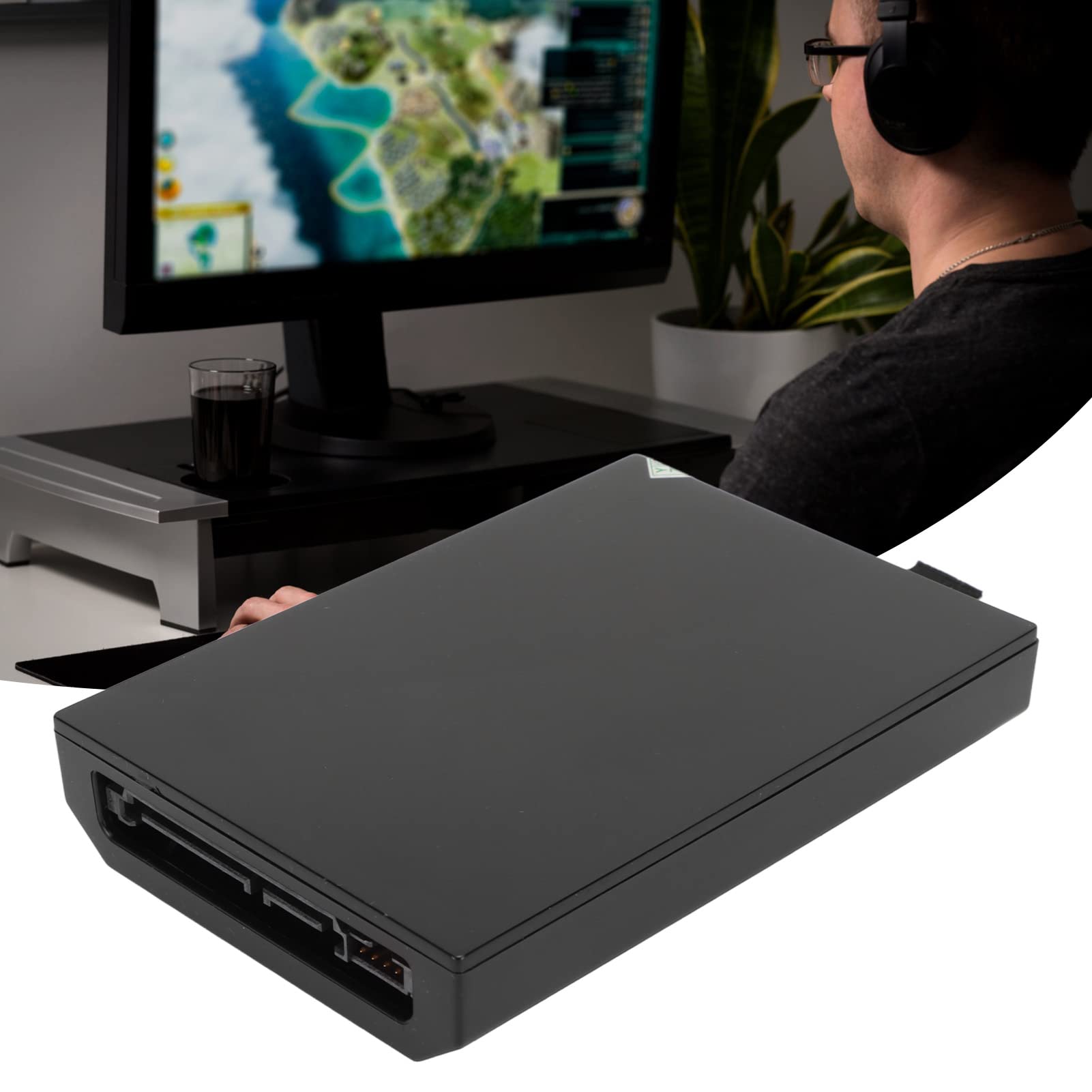 Disque Dur pour Console De Jeu, Mise à Niveau du Disque Dur De Jeu, Accessoires pour Console De Jeu HDD, Résistant à l'usure Et Aux Chutes pour Jeux X Box 360 Slim(120G-Noir)