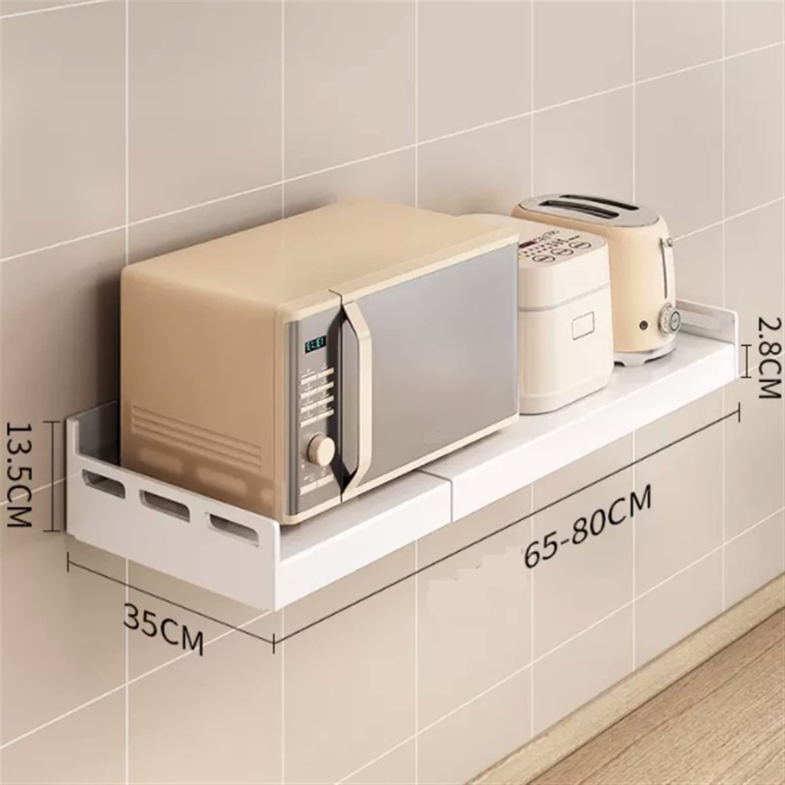 Support Mural Pour Four à Micro-Ondes BAHOJAS - Étagère Peu Encombrante 49cm Ou 55cm En Acier Robuste