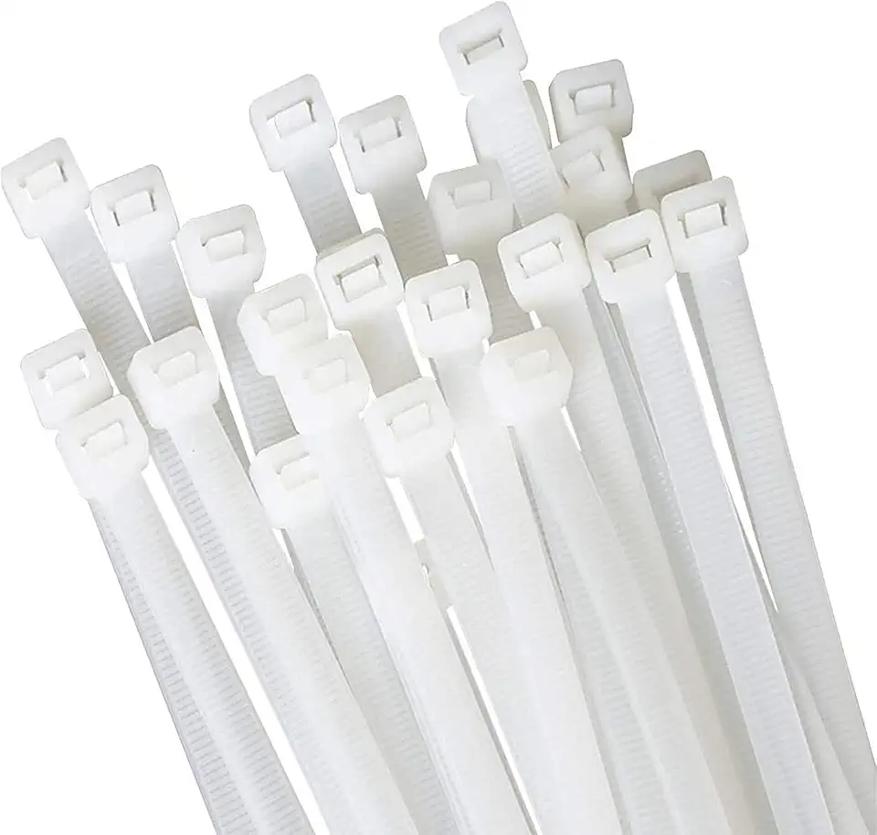 White zip ties 18 inch Large Cable ties wraps100 pcs/Pack outdoor use Long plastic ties with 60 Pounds tensile