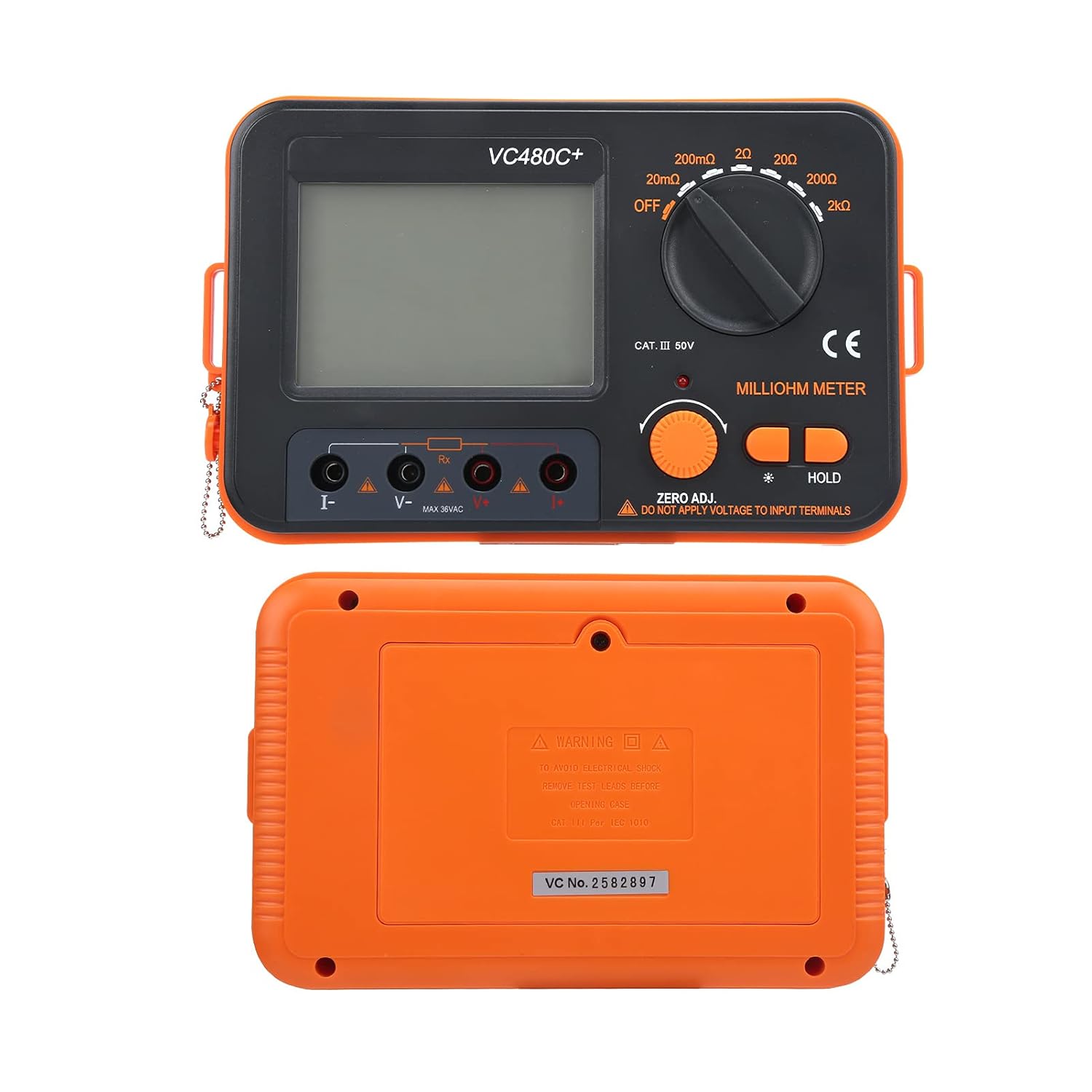 6 Gear Digital Milliohmmeter, VC480C 0.01m 2k with Large Screen LCD Display