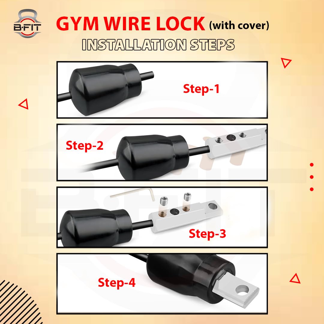 Buy Now B Fit Premium And Solid Gym Wire Lock Set Of 2 With Cover Fo...