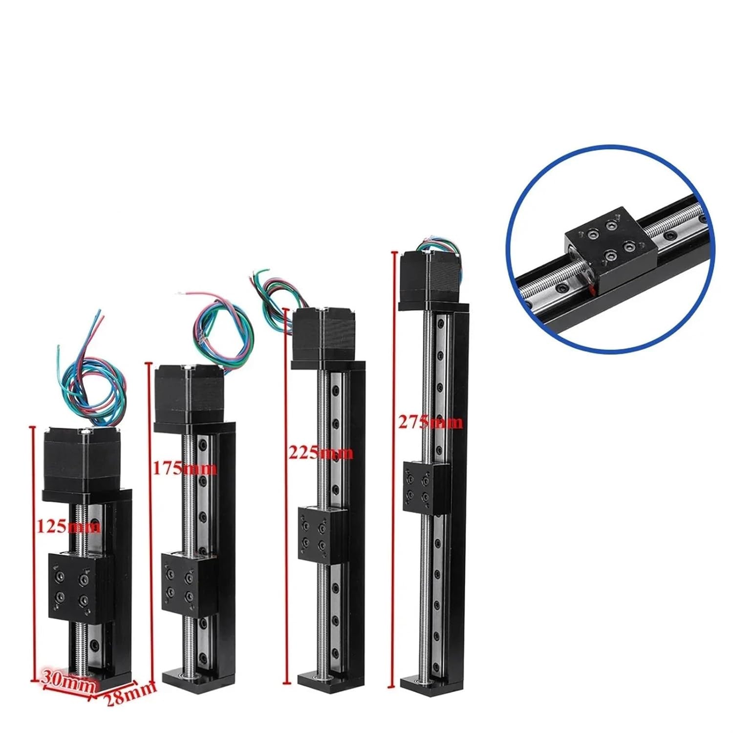 for 3D Printer CNC Linear Guide Stage Rail Motion Slide Stage Actuator T6*2 Motor Stepper Stroke Actuator 50/100/150/200mm(100mm)