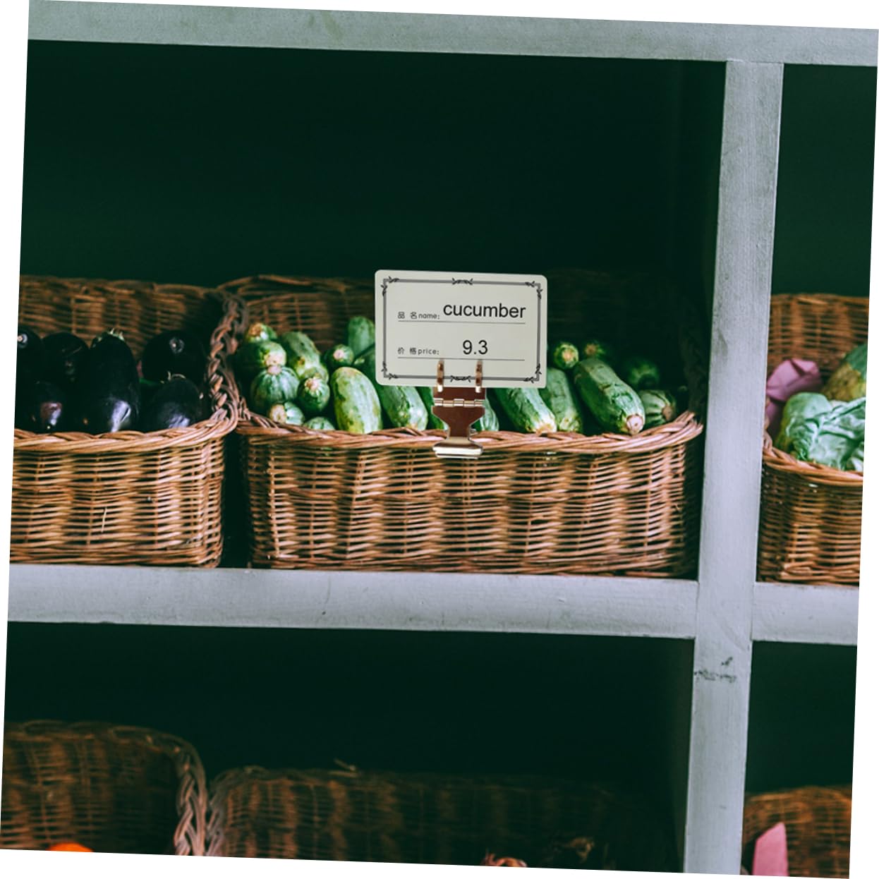 Veemoon 3sets Metal Fruit Holder Vegetable Paper Tag Display Clamps Supermarkets Label Clamps Tag Clips 4pcs*3