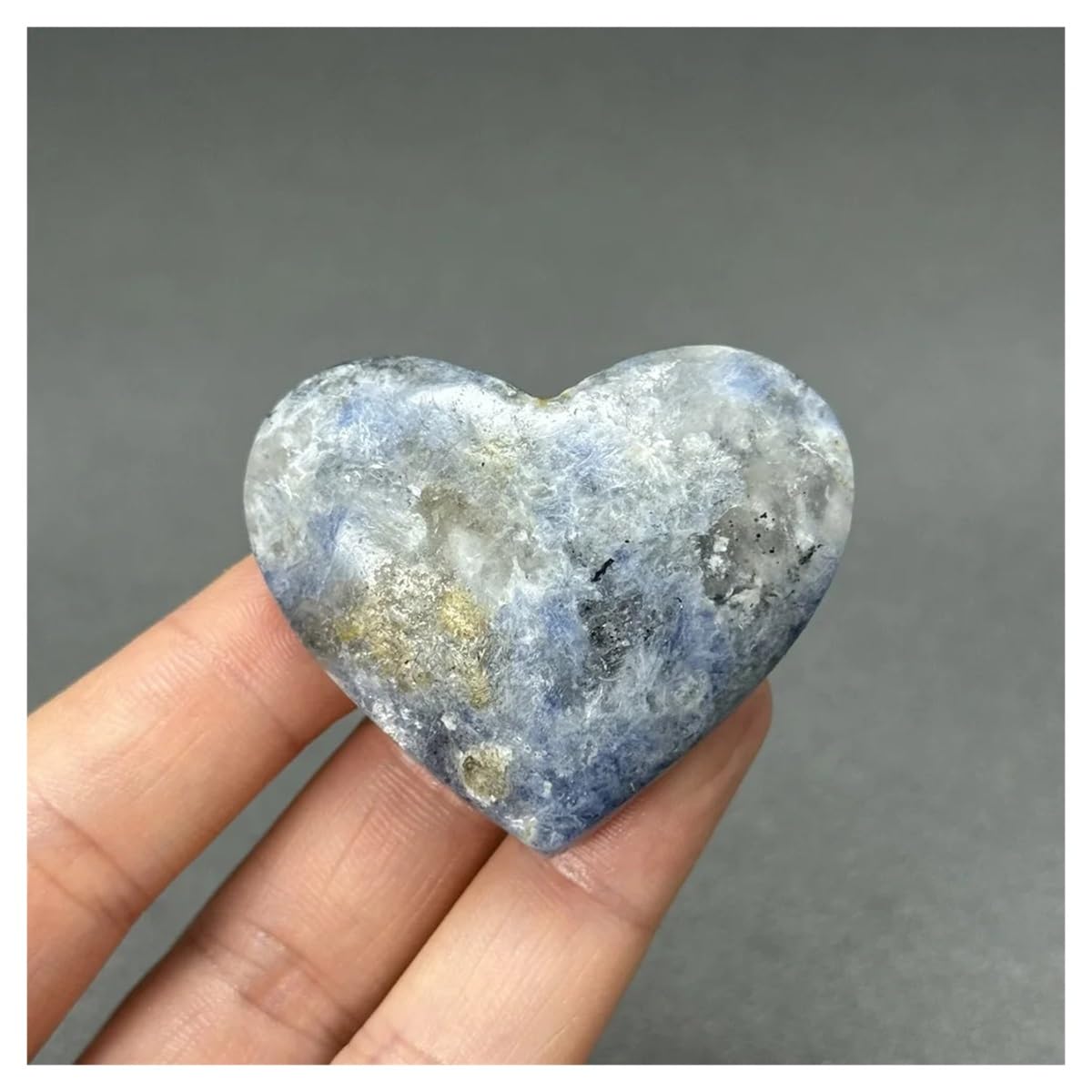 Cianita azul natural LQYXGS de alta calidad mineral tallada en corazón de 46g