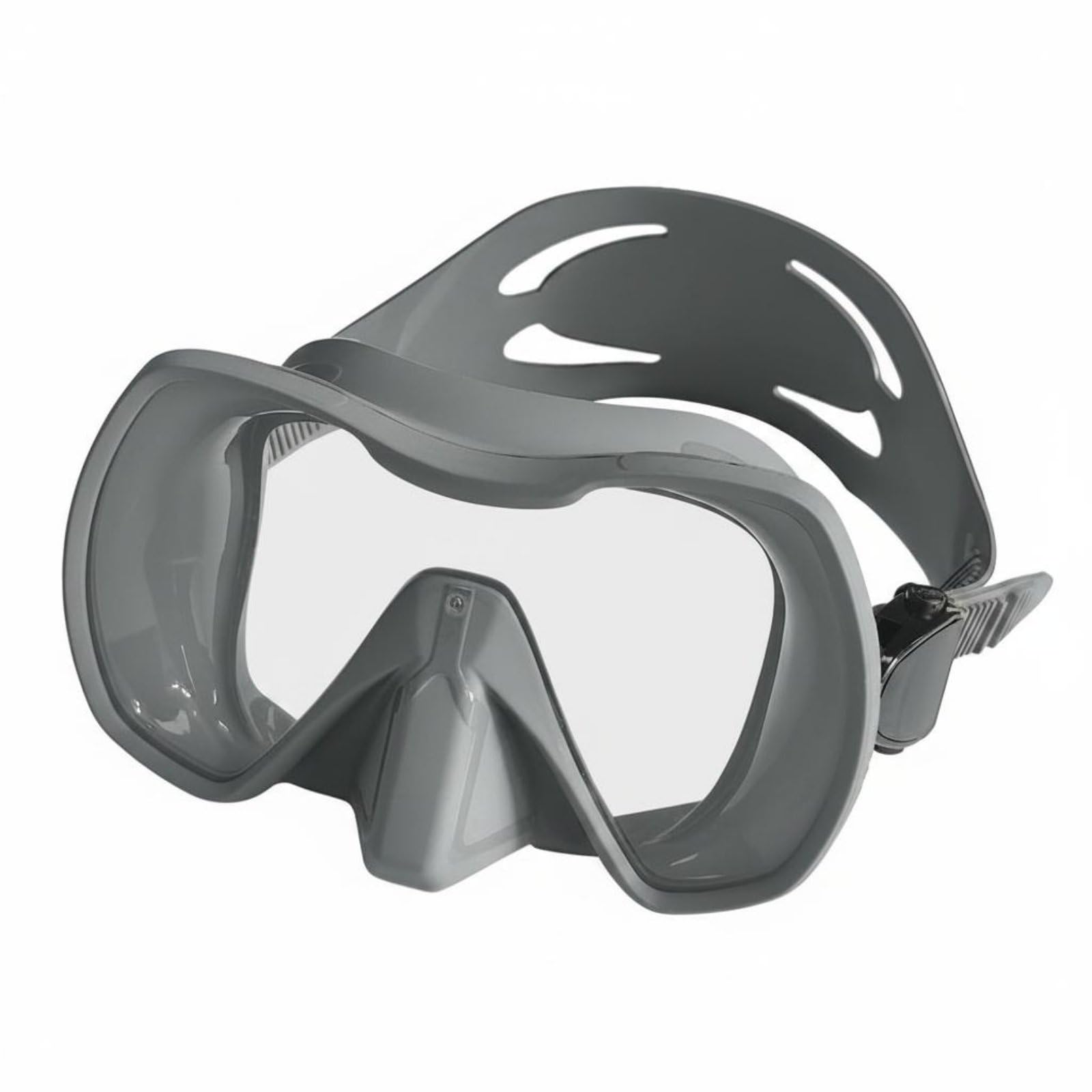 Sharplace Gafas de Natación Máscara de Buceo Visor Panorámico Snorkel Cristal Reforzado Silicona Suave para Arrecifes y Vida , Gris , Máscara De Buceo De Marco Grande