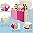 YOLOXO Toy Box Chest, Collapsible Sturdy Storage Bins with Lids, Extra Large Kids Toy Storage Organizer Boxes Bins Baskets for Kids, Boys, Girls, Nursery Room, Playroom, Closet (Pink)