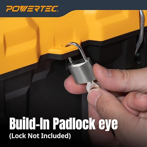 Miniatura 6 de POWERTEC Caja de herramientas de 22 pulgadas con bandejas, cierre de metal, organizador, almacenamiento portátil para herramientas, piezas pequeñas