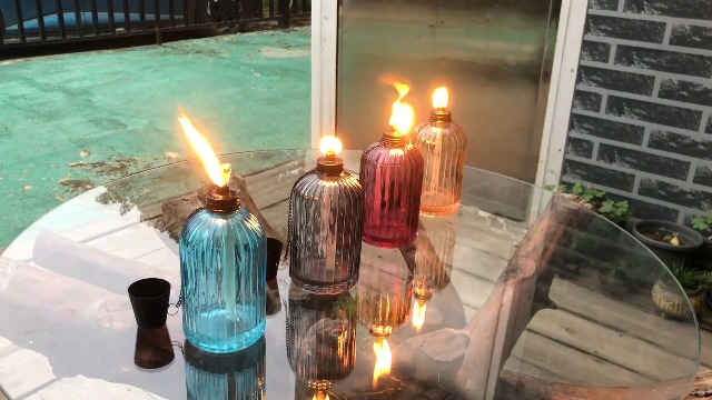 FAN-Torches 4 Pack Glass Table top Torch,13.5 oz Citronella
