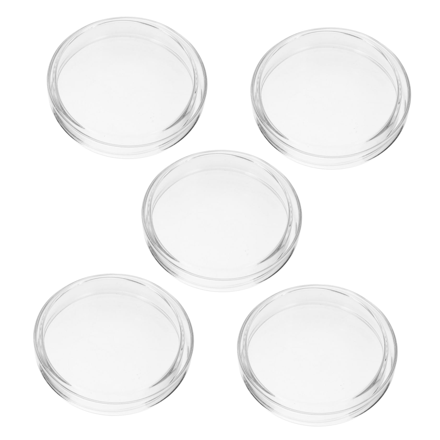 NAMOARLY 5 Pack 90mm Round Lab Petri Dishes Culture Dish Set for Research Teaching