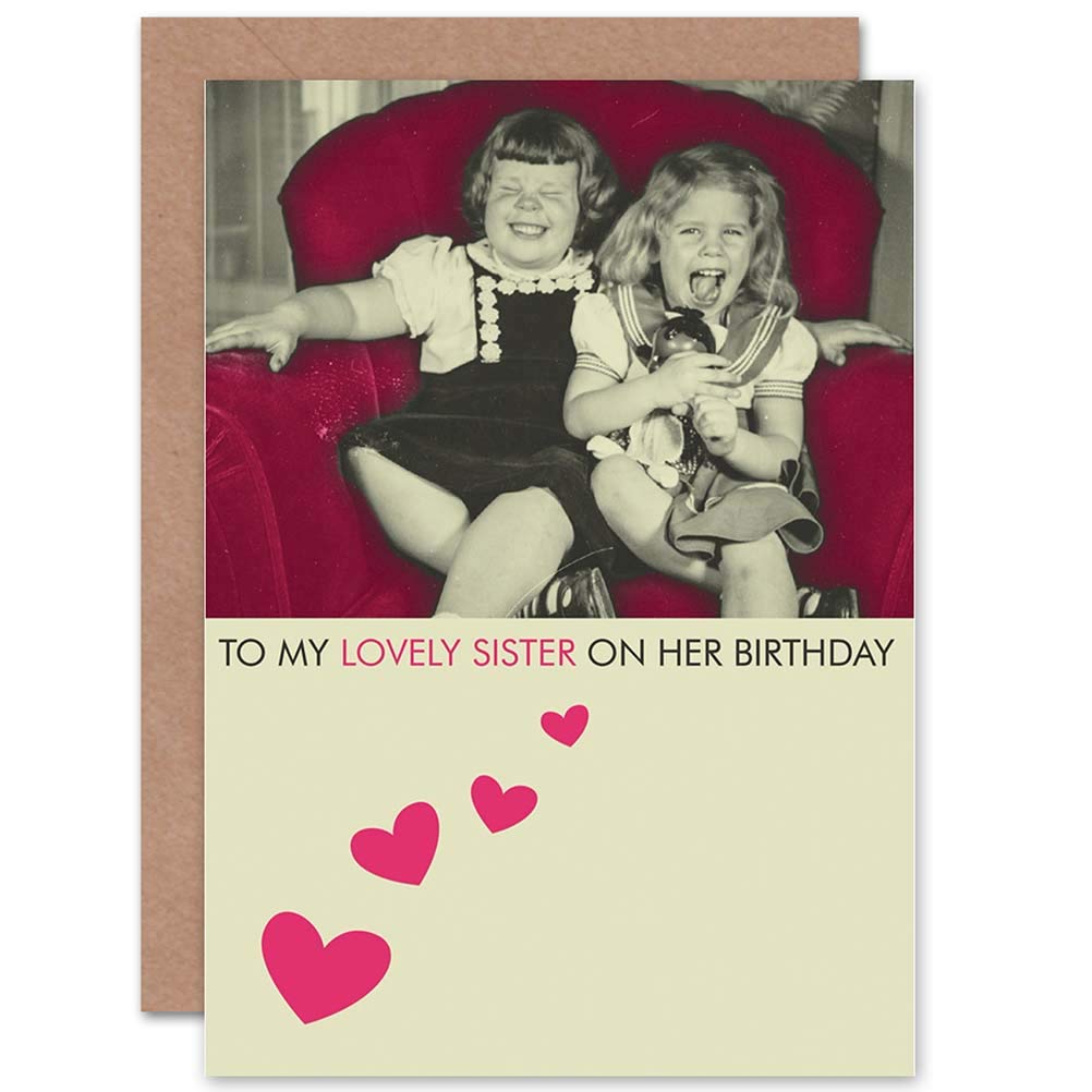 Wee Blue Coo CARD BIRTHDAY HAPPY SISTER LOVELY LAUGHING GIRLS GIFT