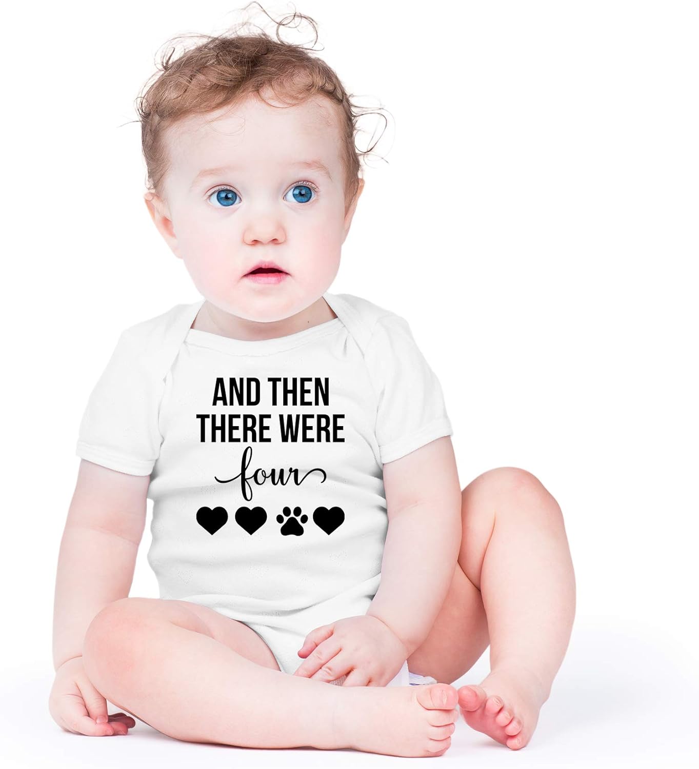 AW Fashions And Then There Were Four Baby Bodysuit Cute Newborn Boy Outfit Funny Baby Romper Girl Clothes - Image 2