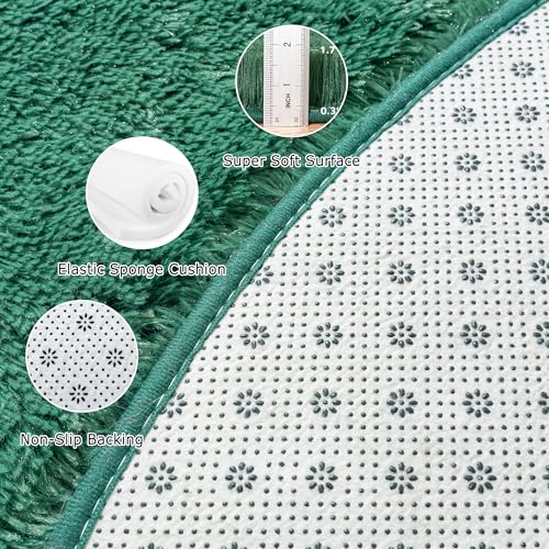 Round Fluffy Rug 6FT Green - Super Soft Circle for Kids Room - Shaggy Circular for Nursery - Fuzzy Plush for Teens - Furry Carpet for Boys Girls Room