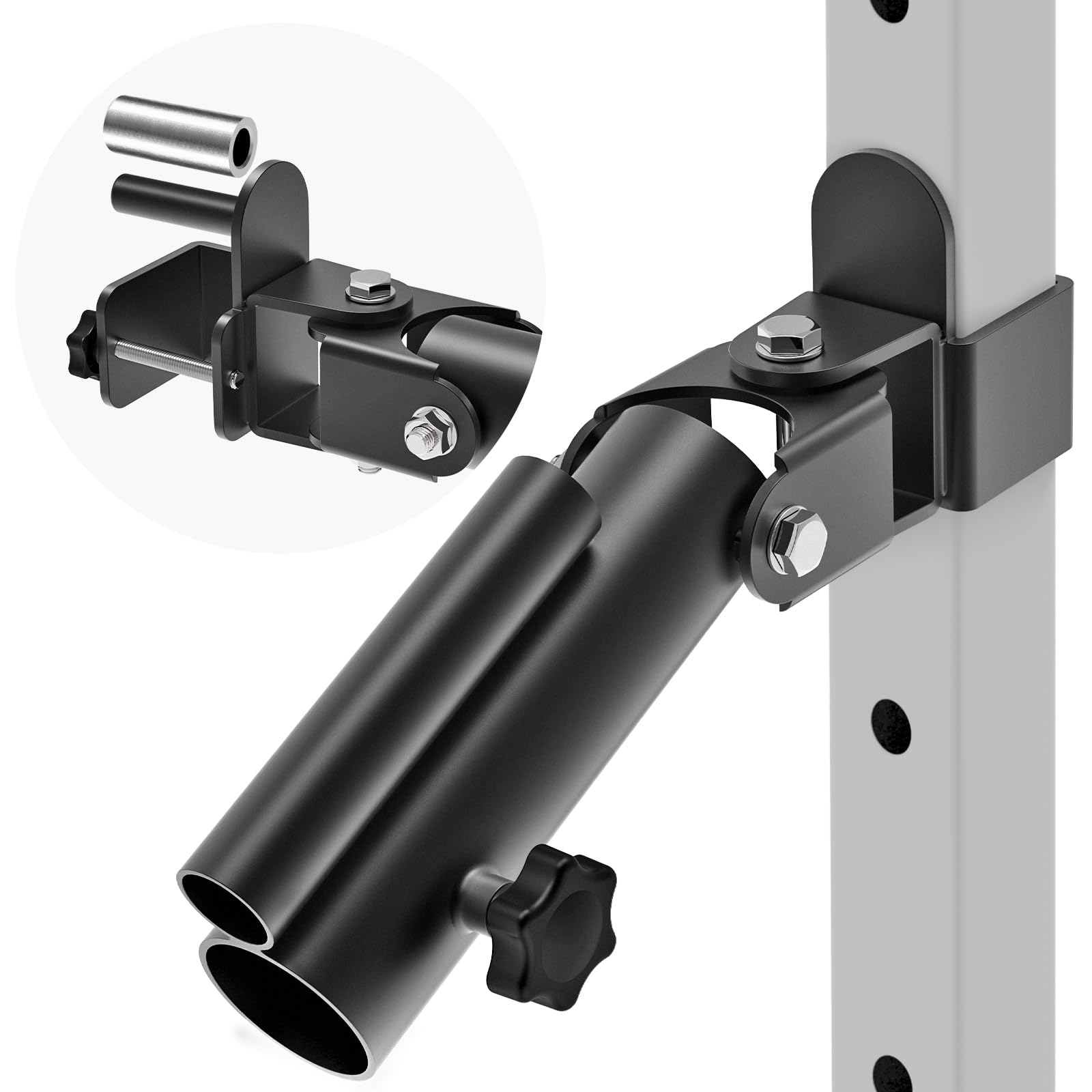 SELEWARE T Bar Row Landmine Attachment for 2" x 2" and 3" x 3" Power Rack, V Bar Row Landmine Handle Attachment for Barbell Bar, Power Cage Landmine Attachment for Olympic Bars Strength Training Bars