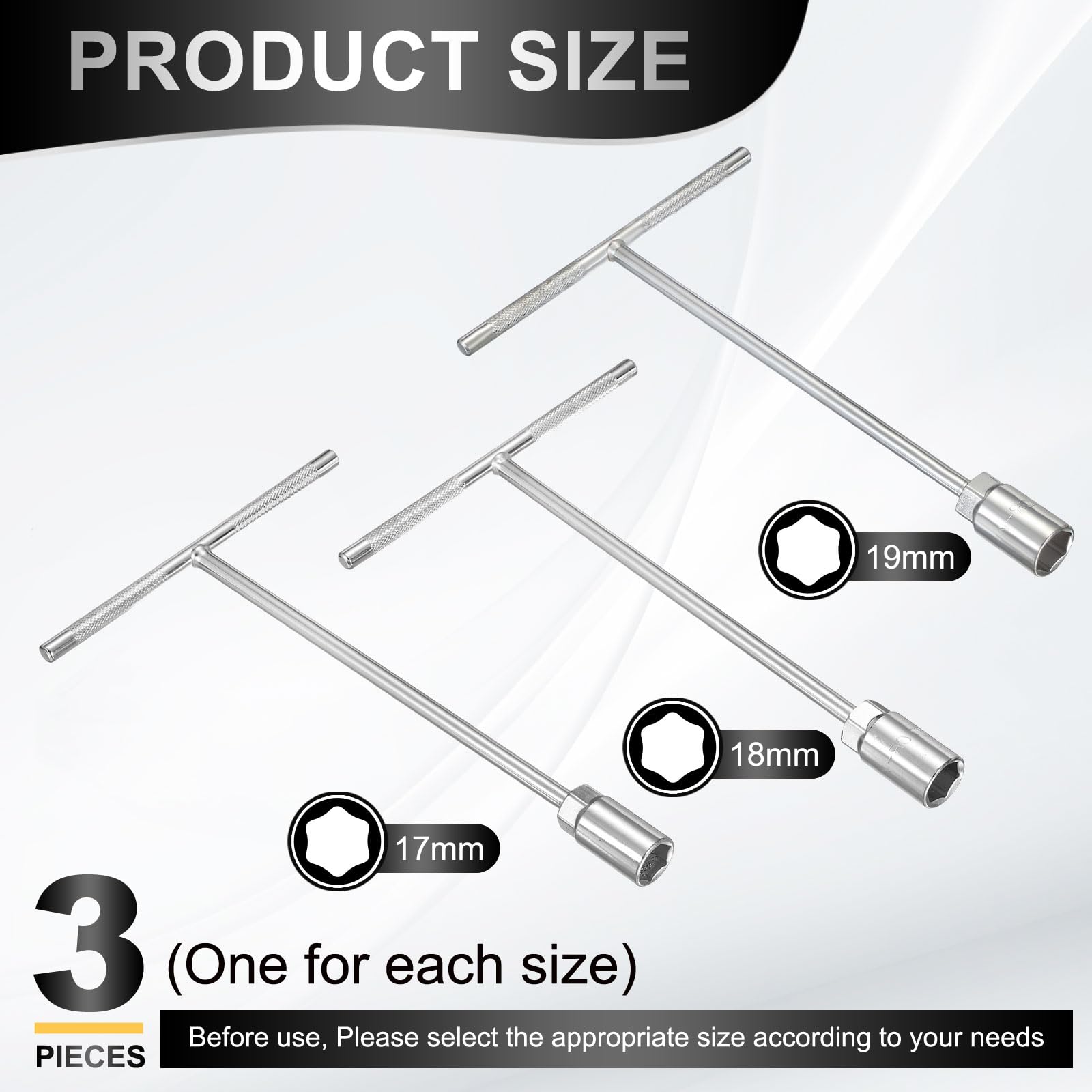 QUARKZMAN 3 Pezzi Chiave A Bussola A T 17/18/19 Mm Chiave Esagonale Argento