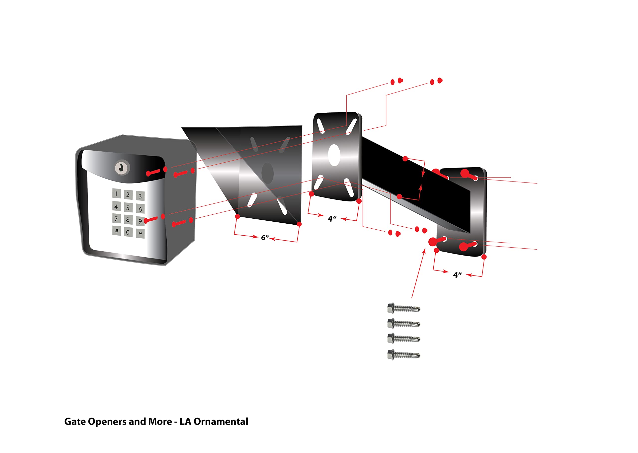 Amazon.com: LA Ornamental Aluminum Universal Pad Mount Gate Opener
