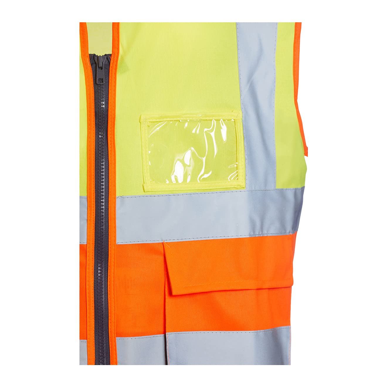 Blackrock Yellow & Orange Premium Hi Vis Vest With Pockets, ID Pouch & Key Loop - Image 4