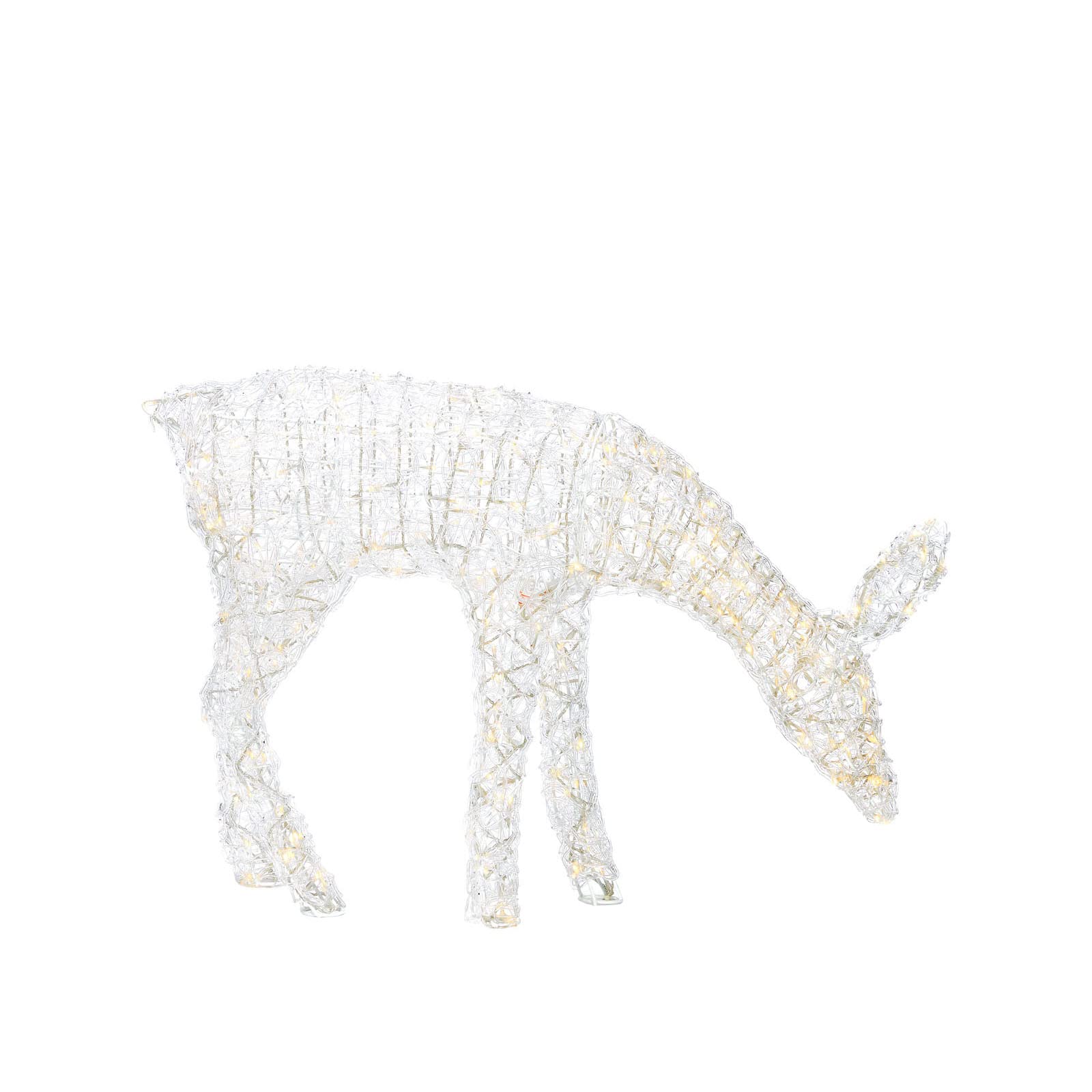 WeRChristmas Pre-Lit 3D Acrylic Reindeer Decoration, 260 Warm White LEDs