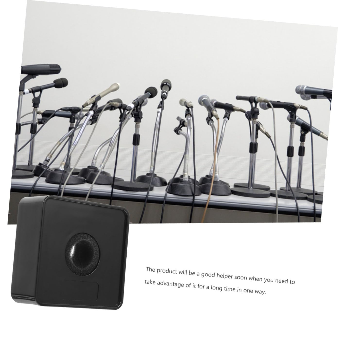UPKOCH 3pezzi Supporto Per Microfono Professionale Con Logo Personalizzabile Base Stabile Per Interviste Design Creativo Per Giornalisti e Presentatori