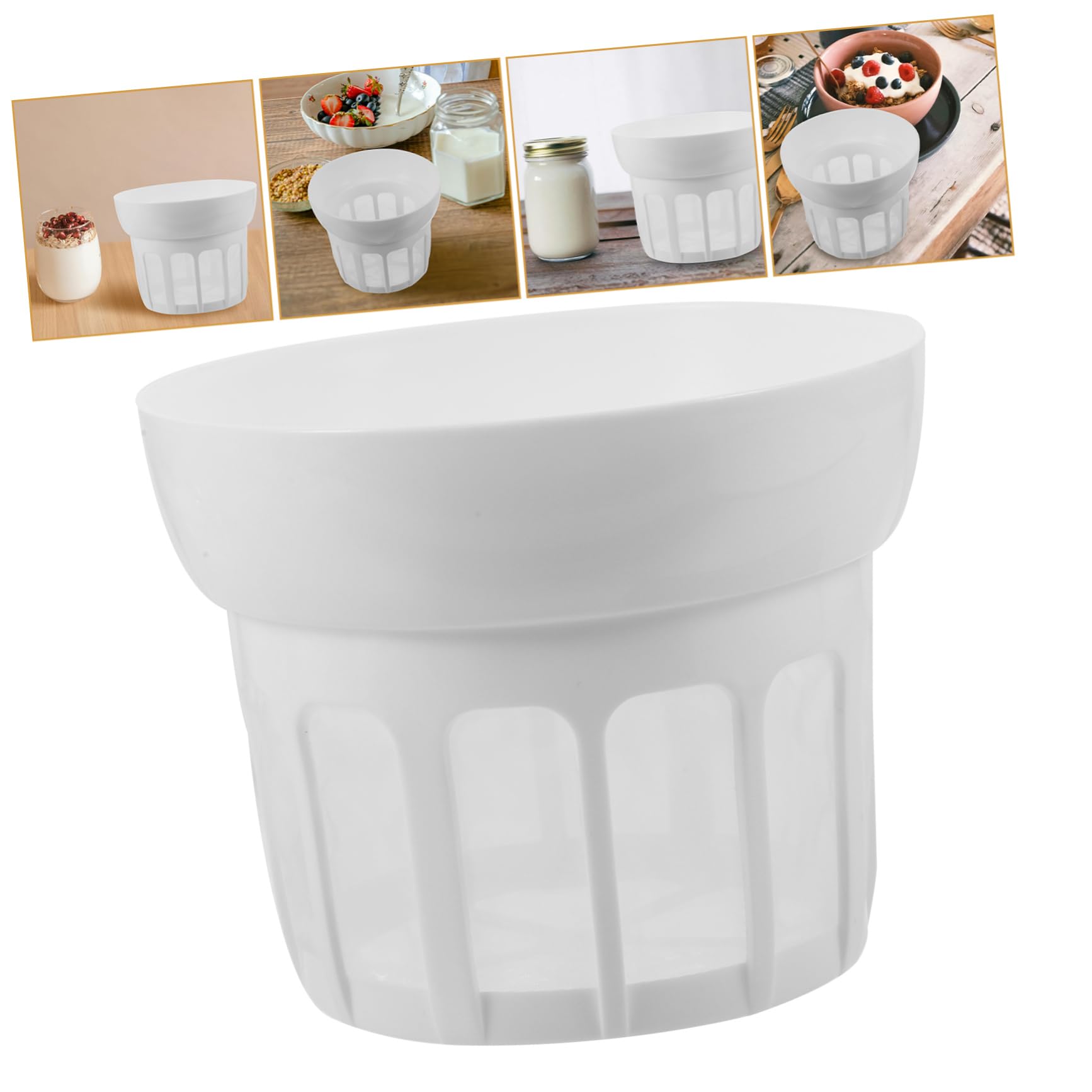 Hohopeti Colino per Yogurt Greco in Plastica Bianca Maglia Fine, Versatile e Facile da Usare, per Cucina e Uso Domestico