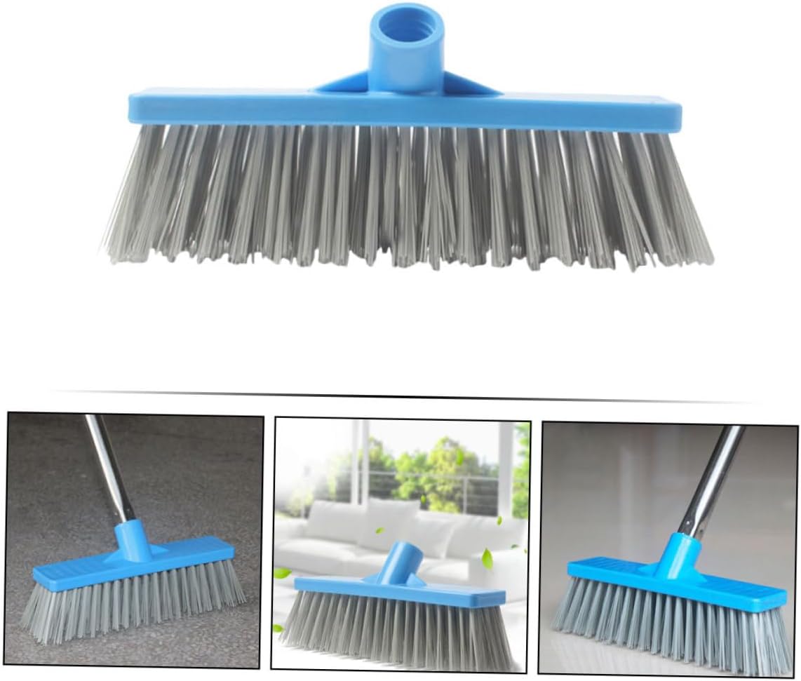 TEHAUX Floor Broom Head Replacement with Stiff Blue Bristles for Household Cleaning Practical Sweeping Tool Accessory for Kitchen Bedroom Garage Sidewalk Use Efficient Multi-Surface
