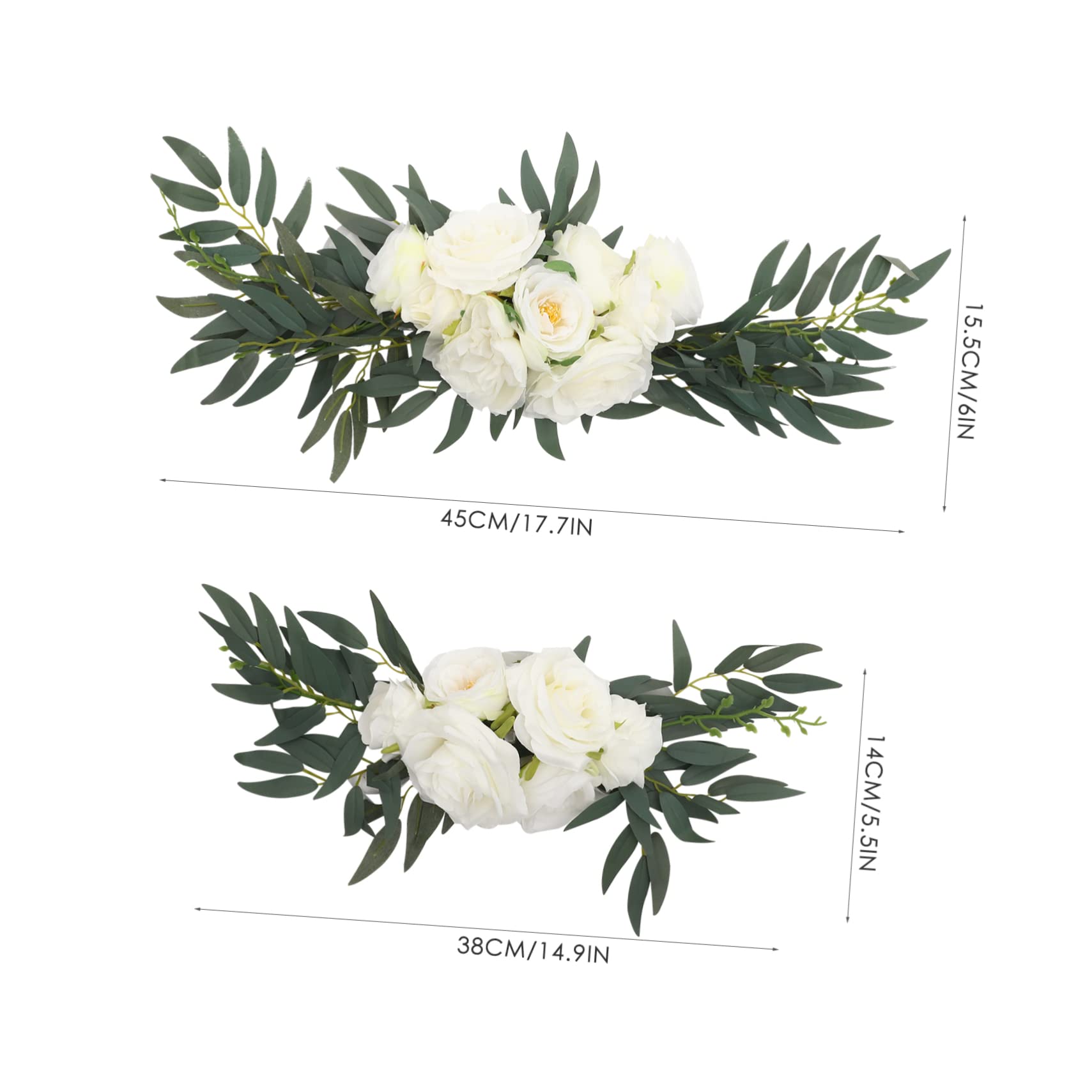 2er Satz Kunstblumen Swag Hochzeit Deko Blumengestecke Künstlich Traubogen Willkommensschild Blumendekor