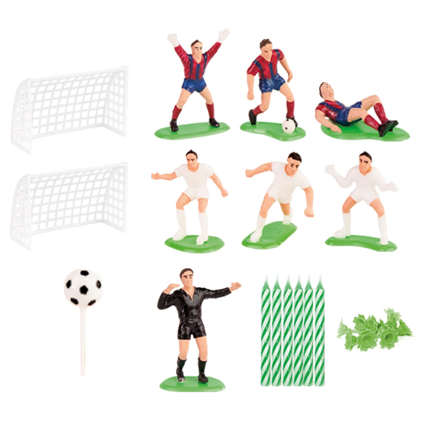 dekora | Birthday Cake Decoration | PVC Football Kit with 10 Cake Candles | Attractive Design
