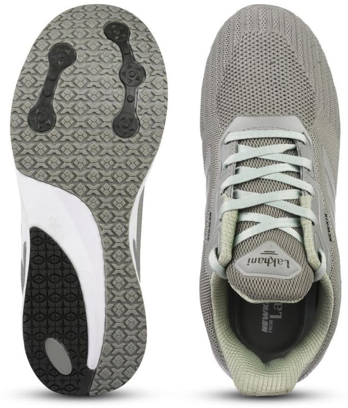 Image of Lakhani aashirwad Men's Sports Shoes | Lightweight Breathable Running Shoes for Men | Flynet Upper, Phylon Sole | Flexible, Comfortable Lace-Up Athletic Shoes