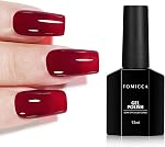 TOMICCA Wine Red Gel Nail Polish - 15ml Fall Winter Cherry Red UV Gel Nail Polish Neutral Nail Gel Polish Soak off UV Nail Polish Gel for French Manicure Nail Art Salon Home DIY