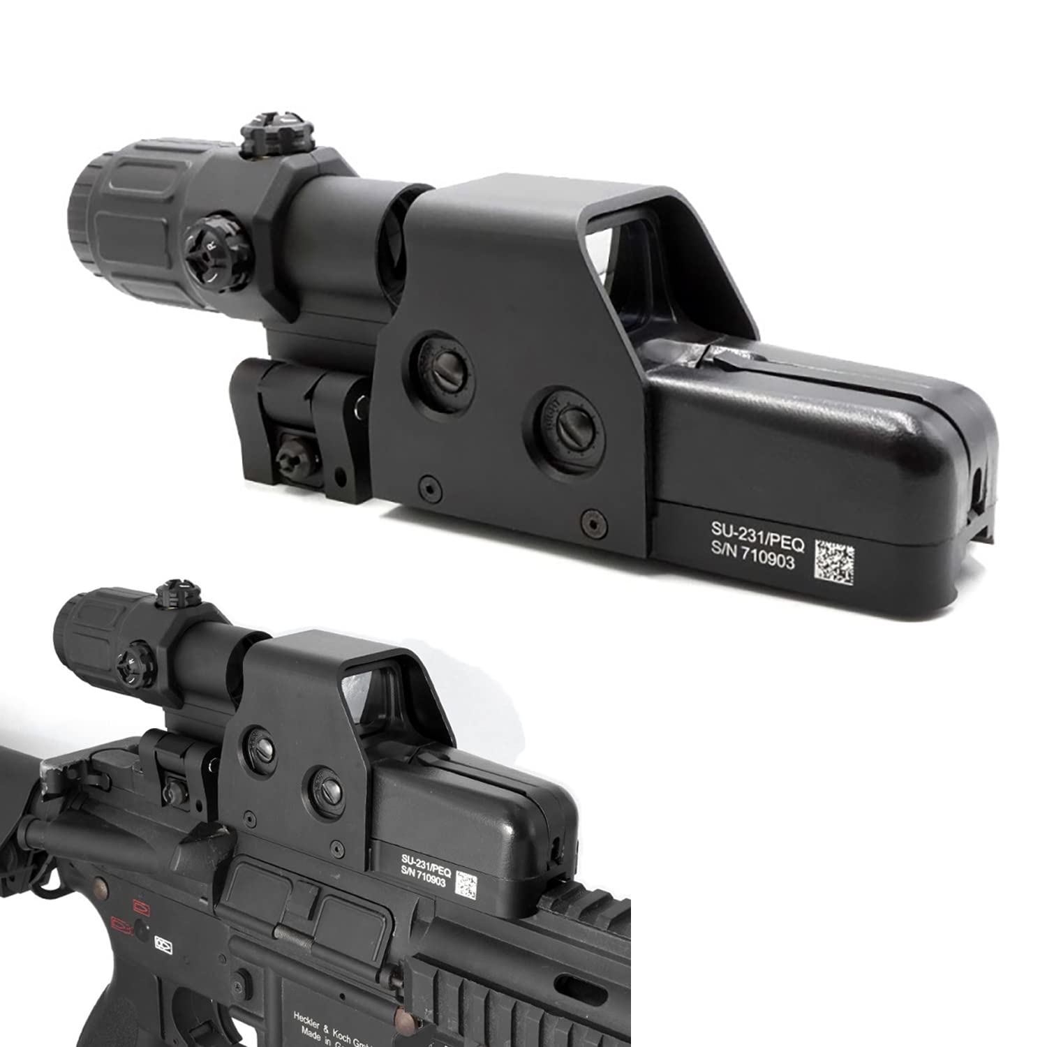553 puntino olografico rosso verde e lente d'ingrandimento G33 3X con interruttore laterale rapido staccabile Mount Combo, sgancio rapido, vista di riflessione ottica, alluminio CNC