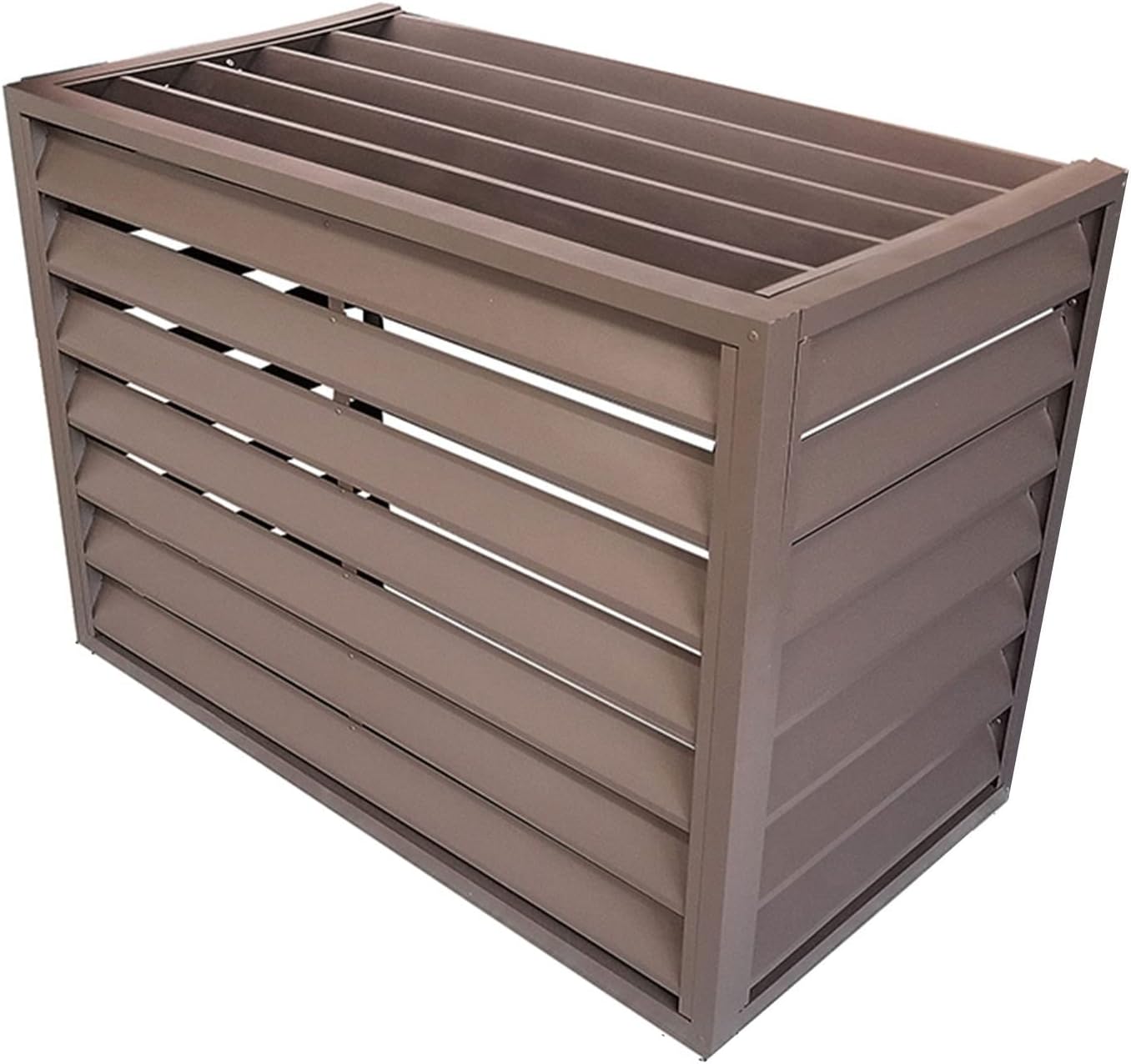 Cover type air conditioner outdoor unit,Outdoor installation air conditioning fence,Aluminum air conditioner and heat pump covers, Suitable for external air conditioning units ( Color : Brown louver r